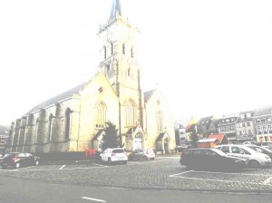 Leedse kerk retrostijl Persregio Dender