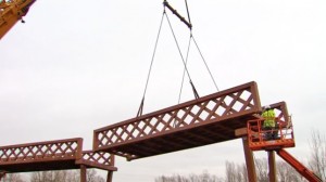 Spooroverwegbrug in Welle Infrabel Persregio Dender