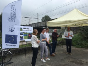 Fietsbrug Denderbrug persvoorstelling in Dendermonde Persregio Dender